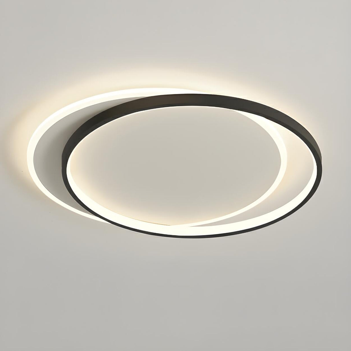 Modern Double Circle LED Flush Mount Ceiling Light Image - 11