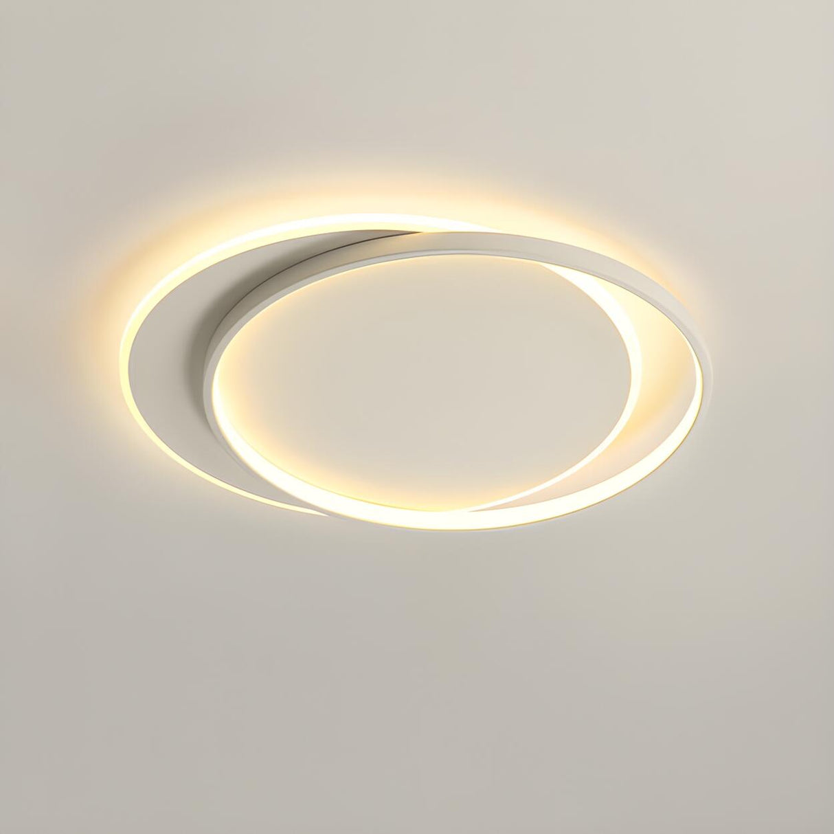 Modern Double Circle LED Flush Mount Ceiling Light Image - 13