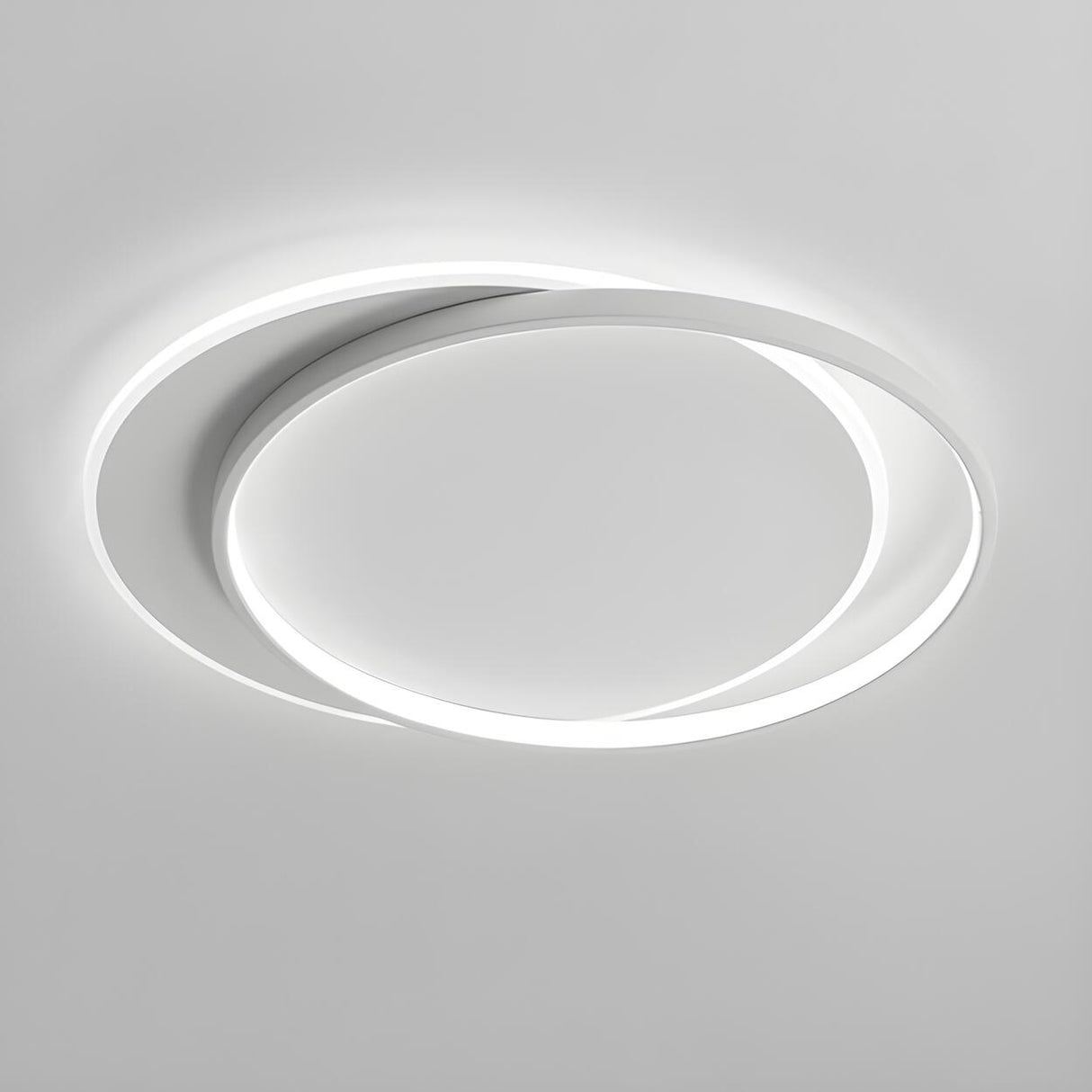 Modern Double Circle LED Flush Mount Ceiling Light Image - 15