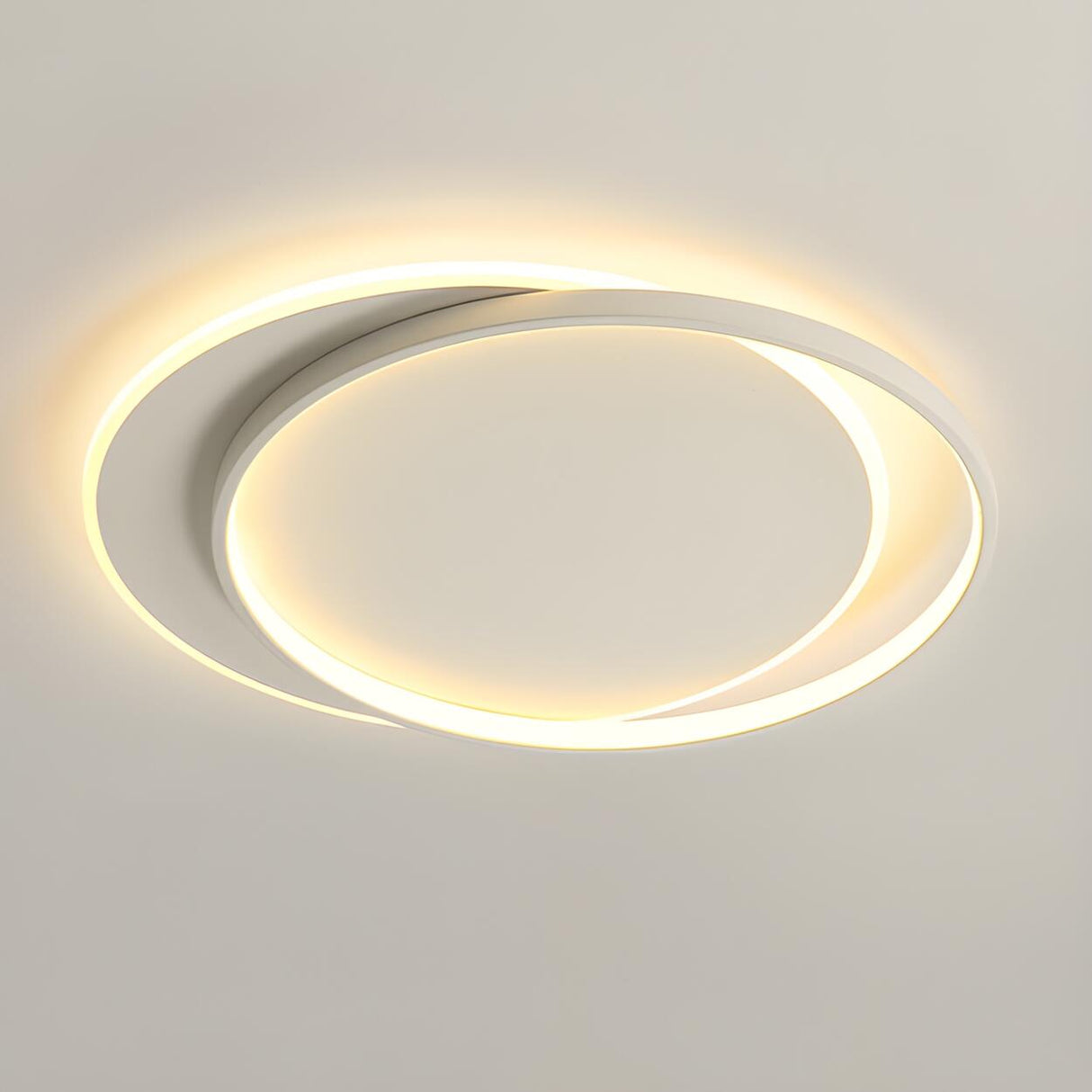 Modern Double Circle LED Flush Mount Ceiling Light Image - 16