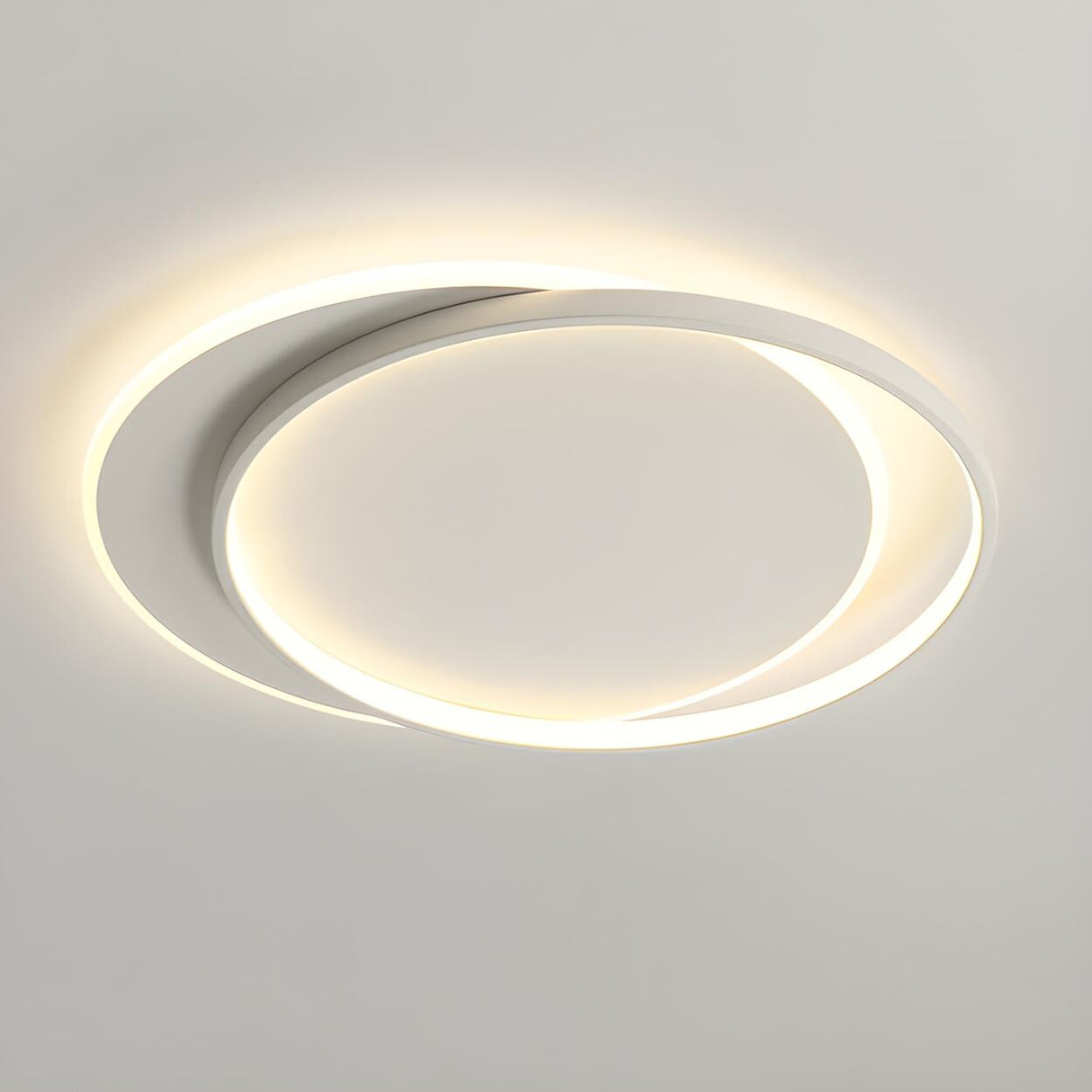 Modern Double Circle LED Flush Mount Ceiling Light Image - 17