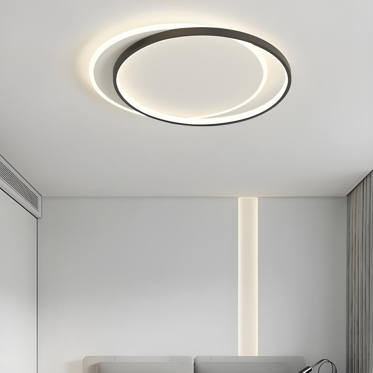 Modern Double Circle LED Flush Mount Ceiling Light Image - 2