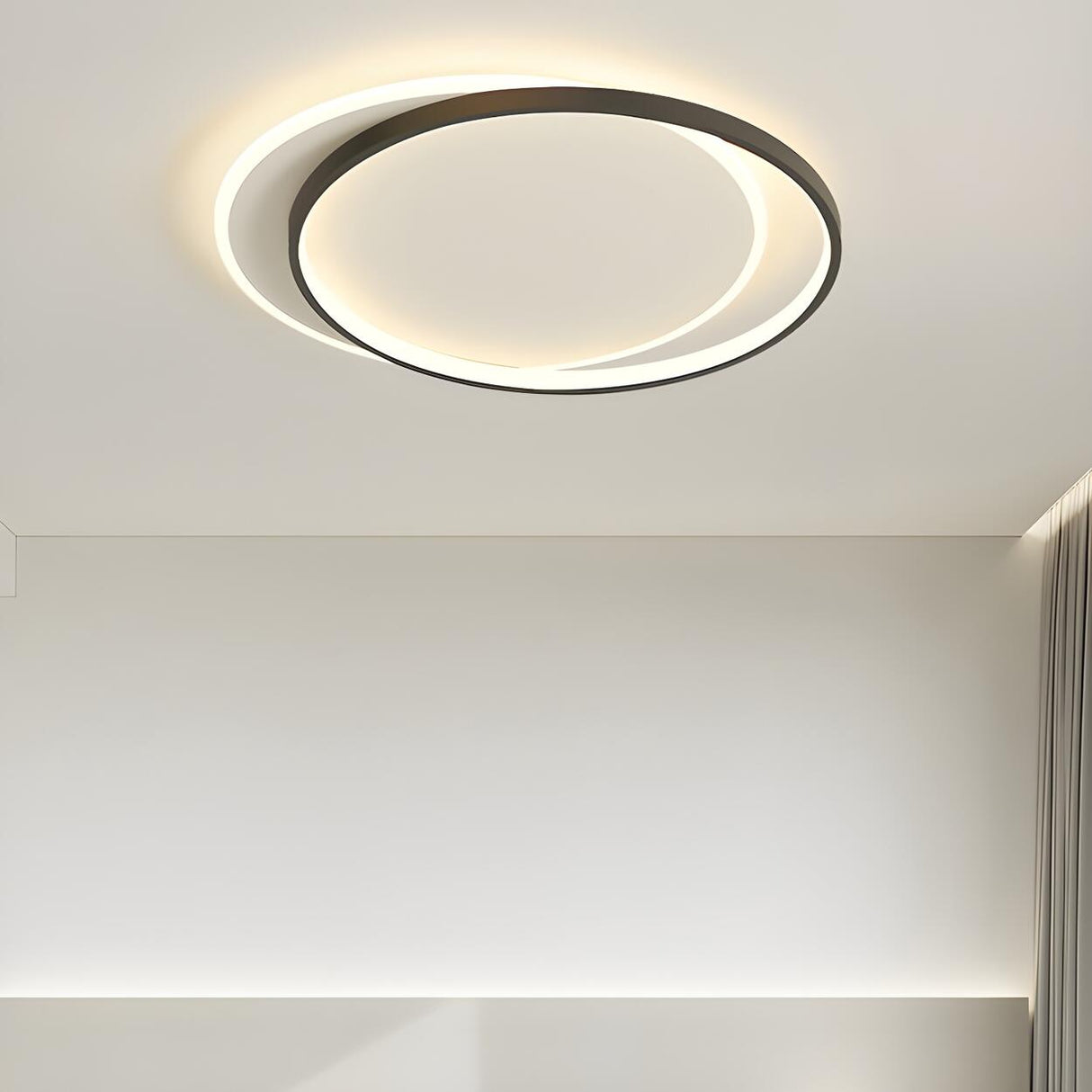 Modern Double Circle LED Flush Mount Ceiling Light Image - 23