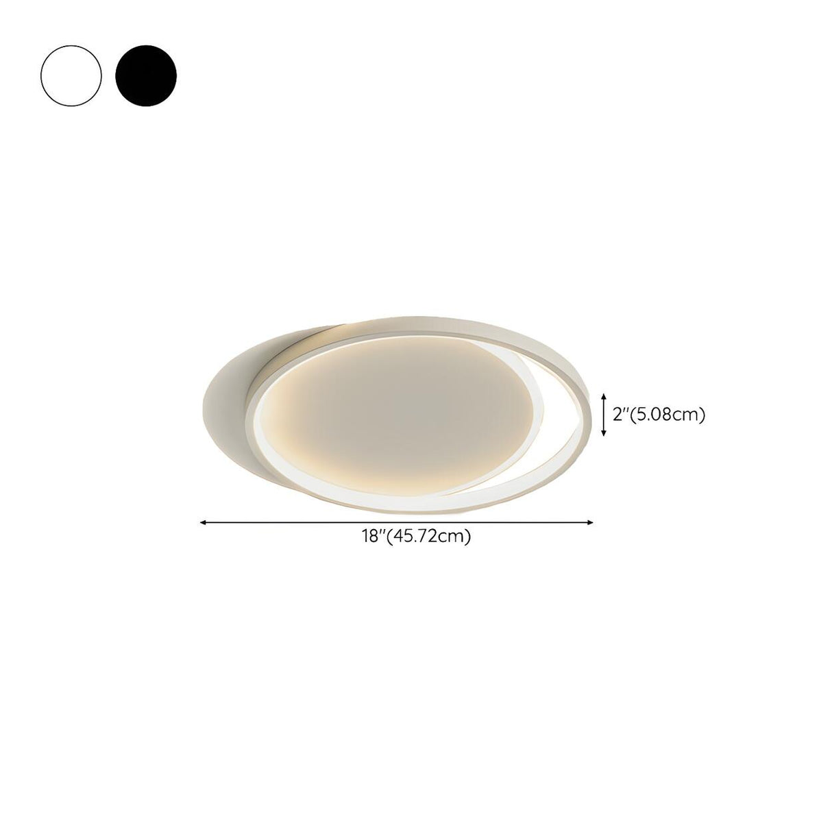 Modern Double Circle LED Flush Mount Ceiling Light 