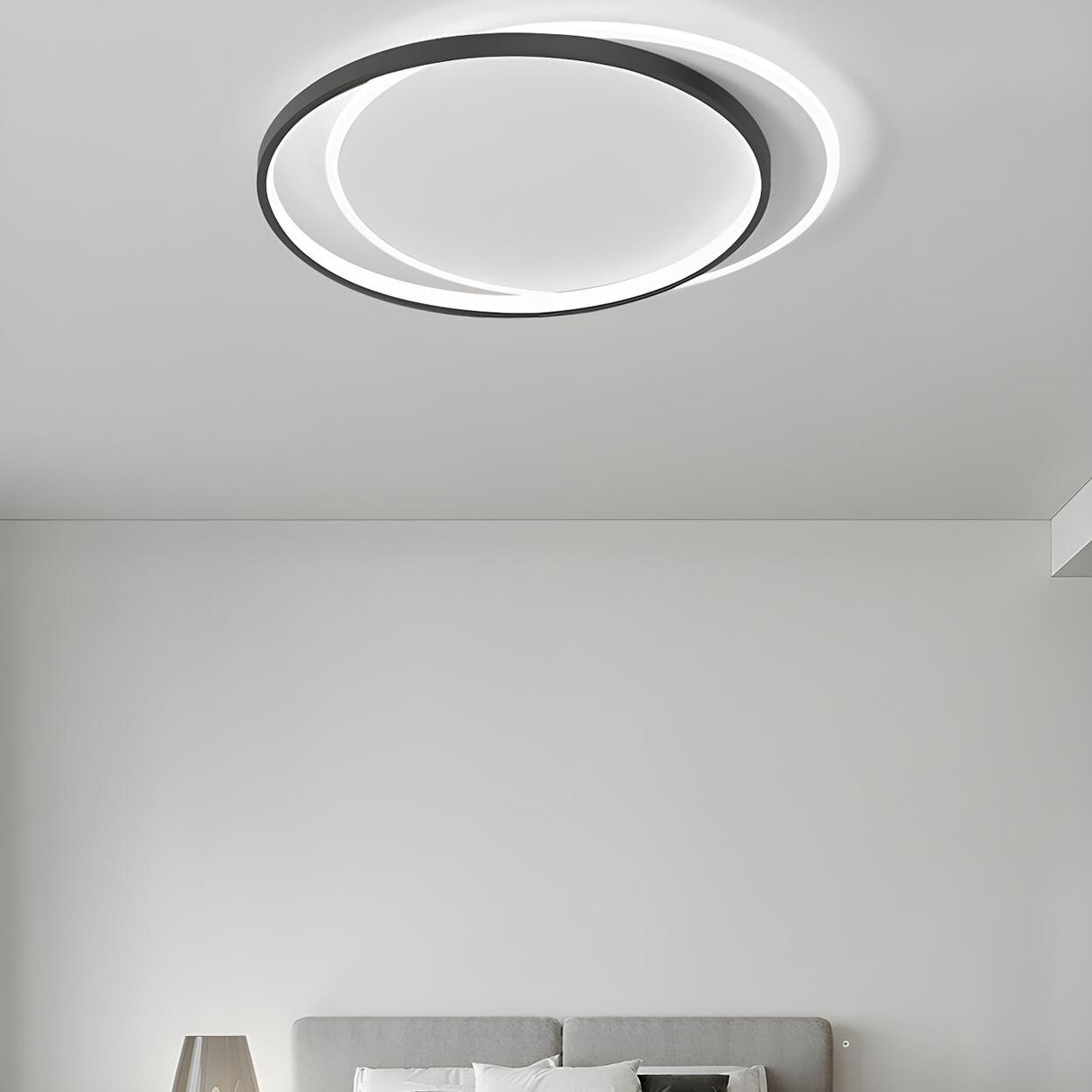 Modern Double Circle LED Flush Mount Ceiling Light Image - 4