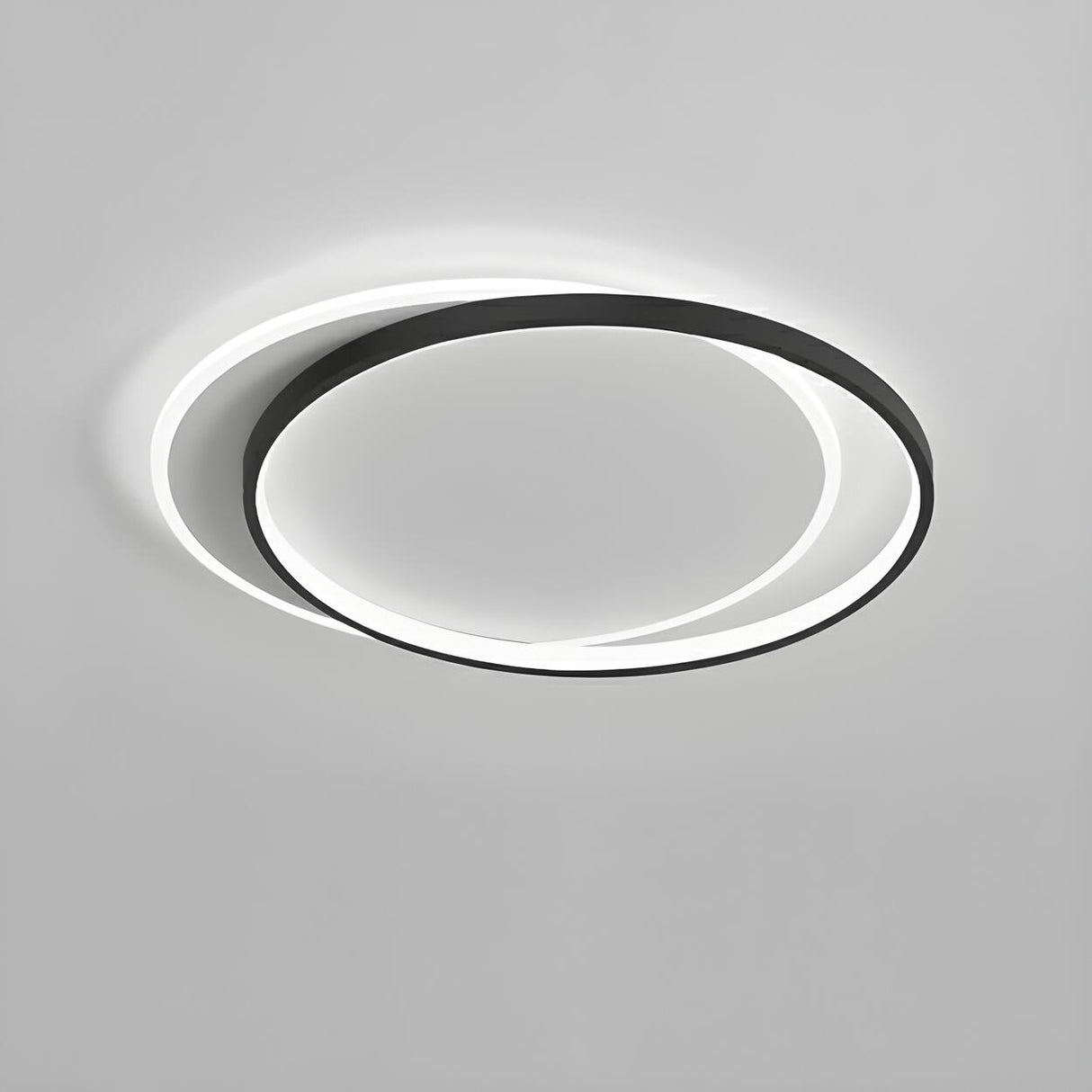 Modern Double Circle LED Flush Mount Ceiling Light Image - 6