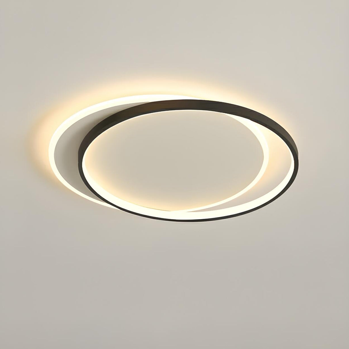 Modern Double Circle LED Flush Mount Ceiling Light Image - 7