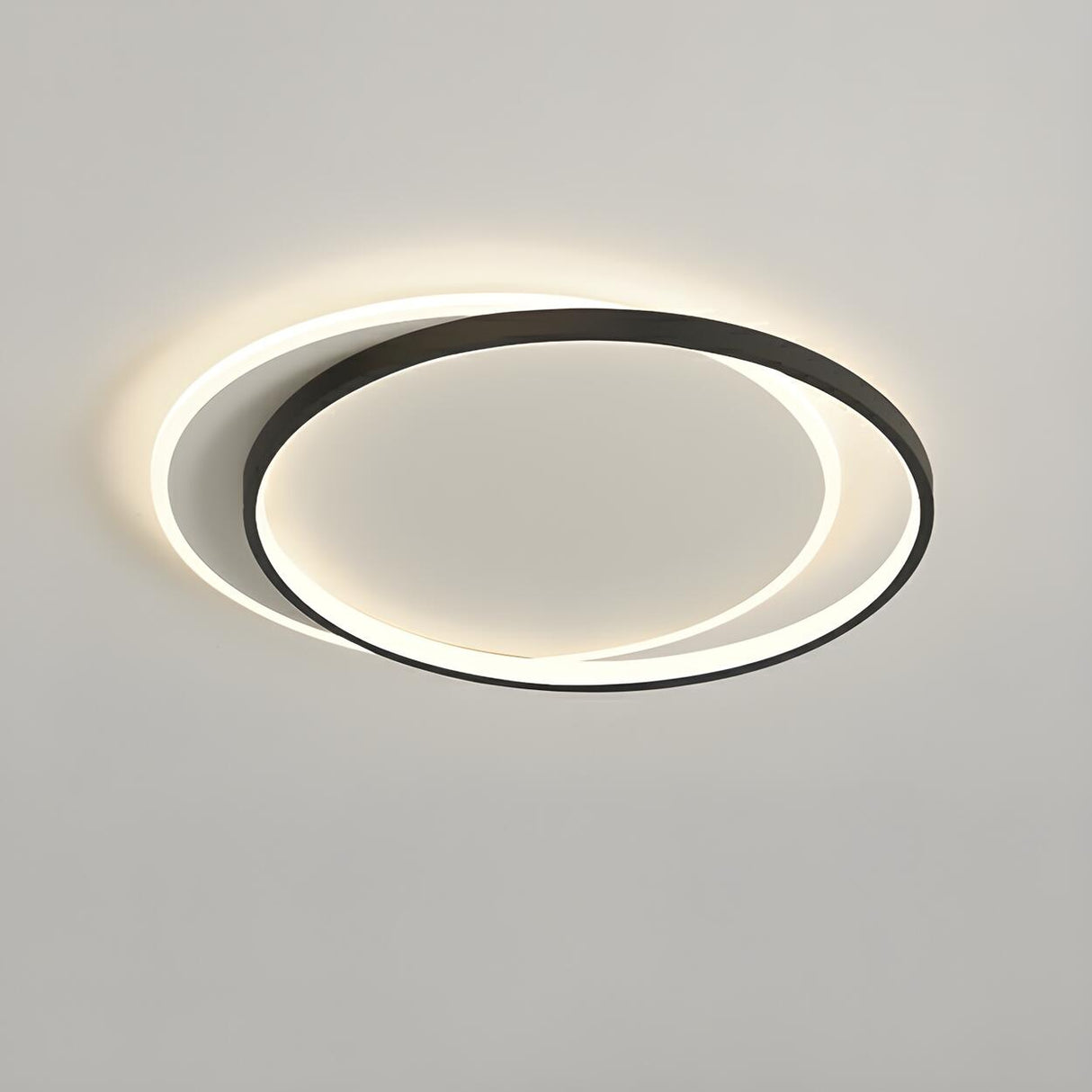 Modern Double Circle LED Flush Mount Ceiling Light Image - 8