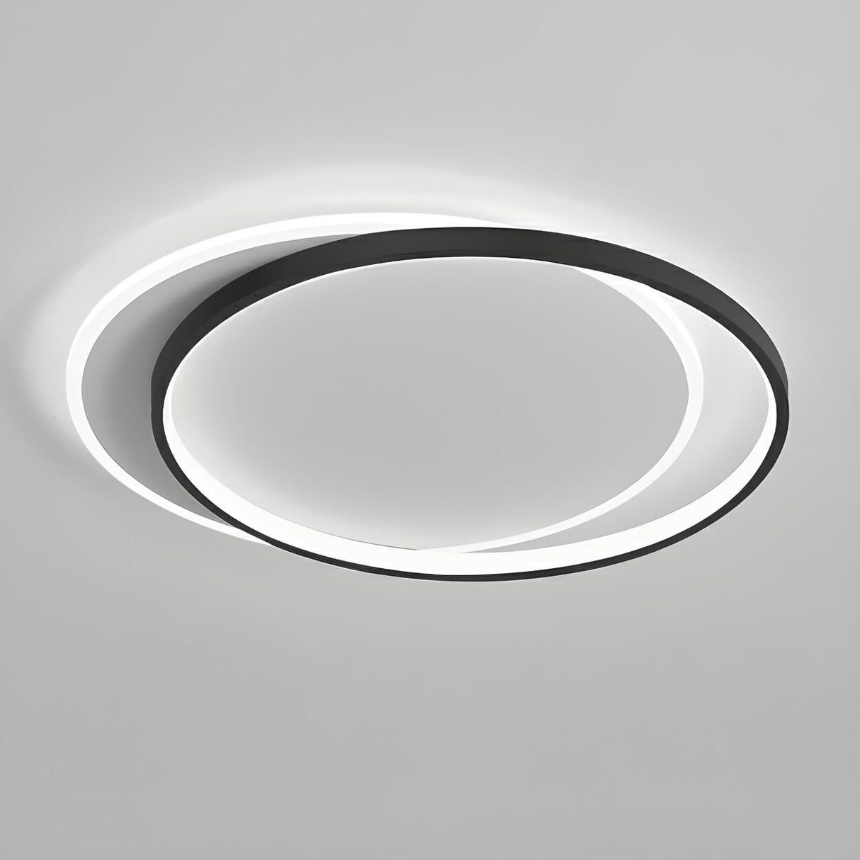 Modern Double Circle LED Flush Mount Ceiling Light Image - 9