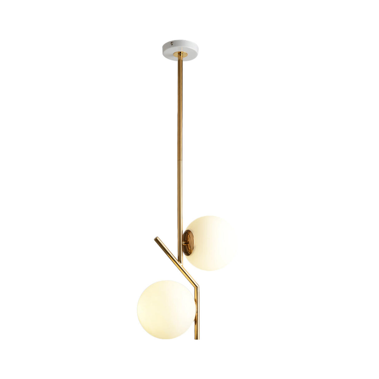 Modern Double Globe Pendant Light Gold Minimalist Chandelier Image - 3