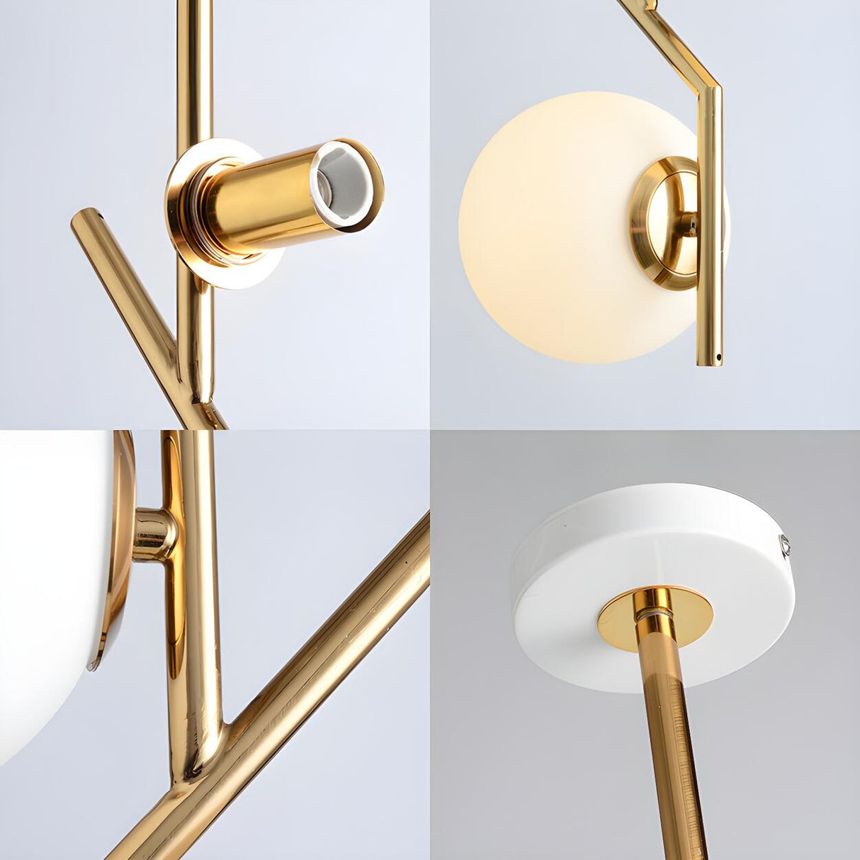 Modern Double Globe Pendant Light Gold Minimalist Chandelier Image - 4