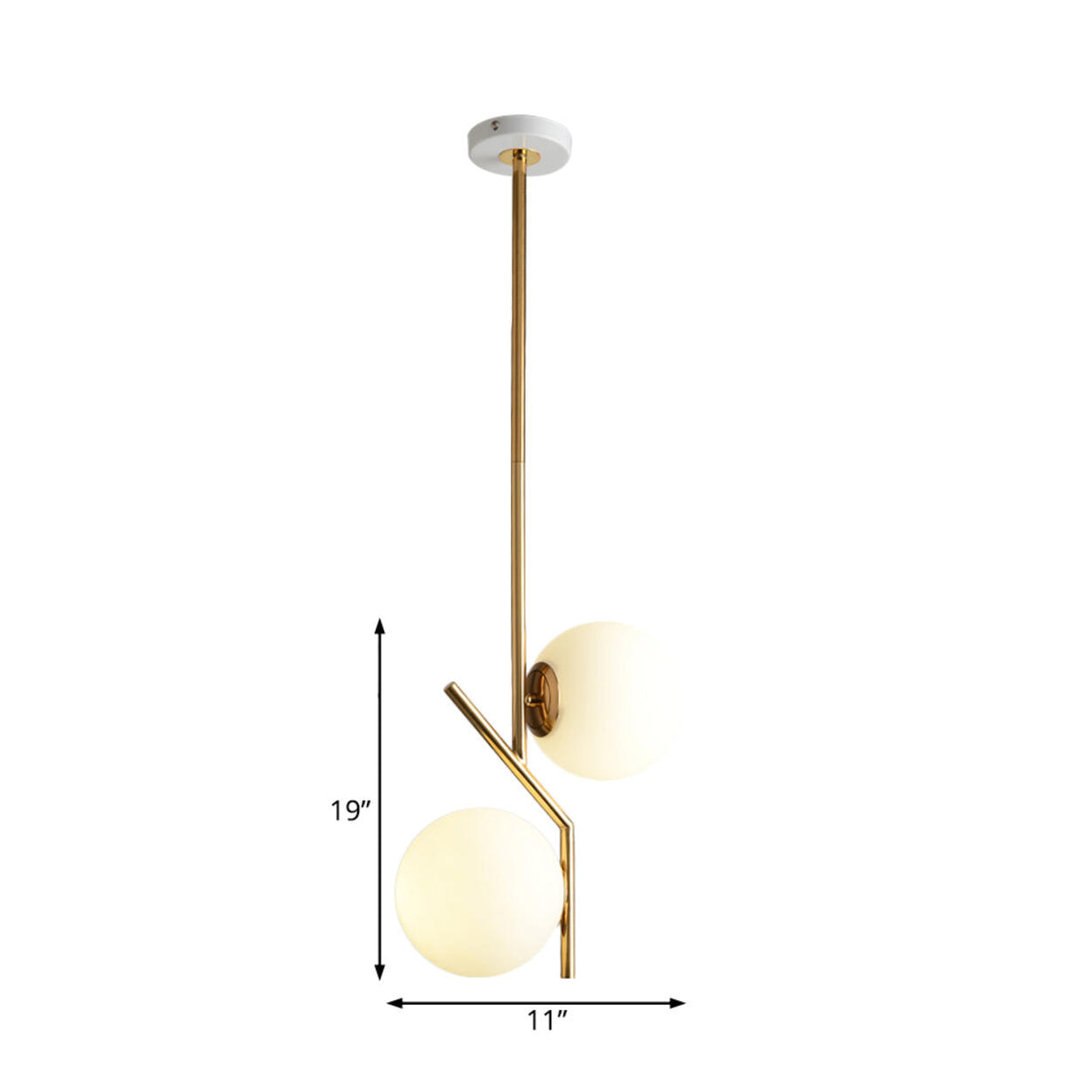 Modern Double Globe Pendant Light Gold Minimalist Chandelier 