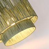 Modern Double Layer Cylinder Woven Rattan Pendant Light Image - 17