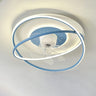 Modern Double Ring 7 Clear Blades LED Ceiling Fan Light Image - 6