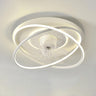 Modern Double Ring 7 Clear Blades LED Ceiling Fan Light Image - 7