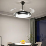 Modern Down Rod 3 Clear Blade LED Ceiling Fan Light Image - 1