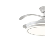 Modern Down Rod 3 Clear Blade LED Ceiling Fan Light Image - 11