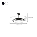 Modern Down Rod 3 Clear Blade LED Ceiling Fan Light #size