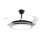 Modern Down Rod 3 Clear Blade LED Ceiling Fan Light Image - 5