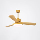 Modern Down Rod Wooden 3 Blade LED Ceiling Fan Light Image - 10