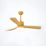 Modern Down Rod Wooden 3 Blade LED Ceiling Fan Light Image - 8