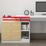 Modern Drawers Storage Rectangular Wood Computer Desk Image - 13