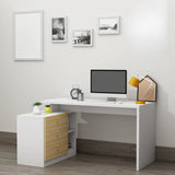 Modern Drawers Storage Rectangular Wood Computer Desk Image - 4