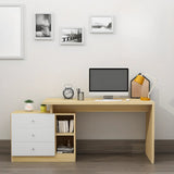 Modern Drawers Storage Rectangular Wood Computer Desk Image - 6