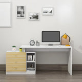 Modern Drawers Storage Rectangular Wood Computer Desk Image - 7