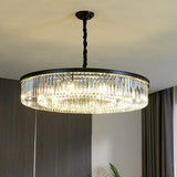 Modern Drum Adjustable Height Crystal Chandelier Image - 12