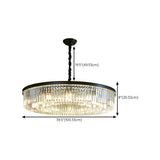 Modern Drum Adjustable Height Crystal Chandelier Image - 17