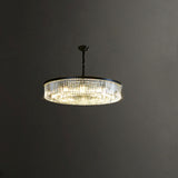 Modern Drum Adjustable Height Crystal Chandelier Image - 3