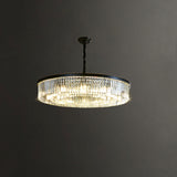 Modern Drum Adjustable Height Crystal Chandelier Image - 7