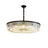 Modern Drum Adjustable Height Crystal Chandelier Image - 9