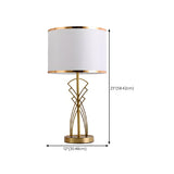 Modern Drum Fabric Shade Art Metal Base Table Lamp #size