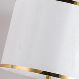 Modern Drum Fabric Shade Art Metal Base Table Lamp Image - 6