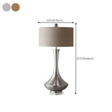 Modern Drum Fabric Shade Metal Vase Base Table Lamp #size