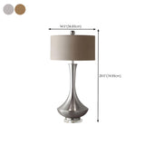 Modern Drum Fabric Shade Metal Vase Base Table Lamp Image - 12