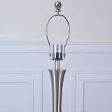 Modern Drum Fabric Shade Metal Vase Base Table Lamp Image - 8