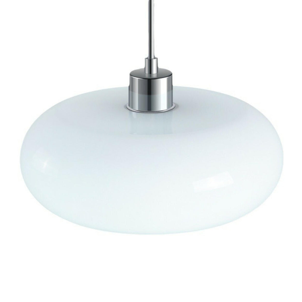 Modern Drum Glass Pendant Light Adjustable Hanging Length Image - 10