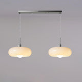 Modern Drum Glass Pendant Light Adjustable Hanging Length Image - 3