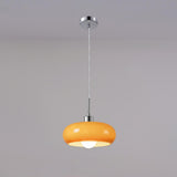 Modern Drum Glass Pendant Light Adjustable Hanging Length Image - 7