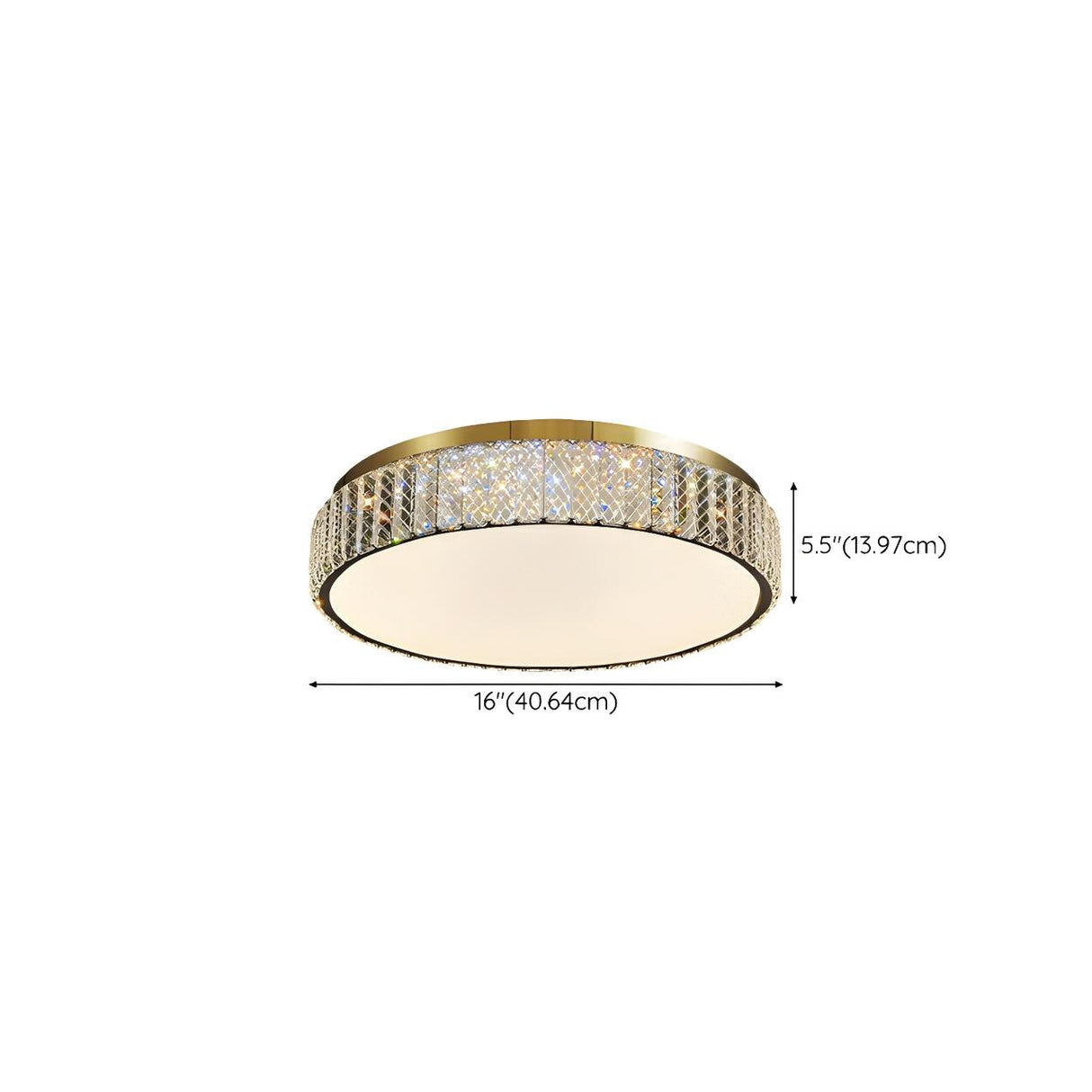 Modern Drum LED Crystal Flush Mount Ceiling Light 