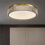 Modern Drum LED Crystal Flush Mount Ceiling Light Image - 2