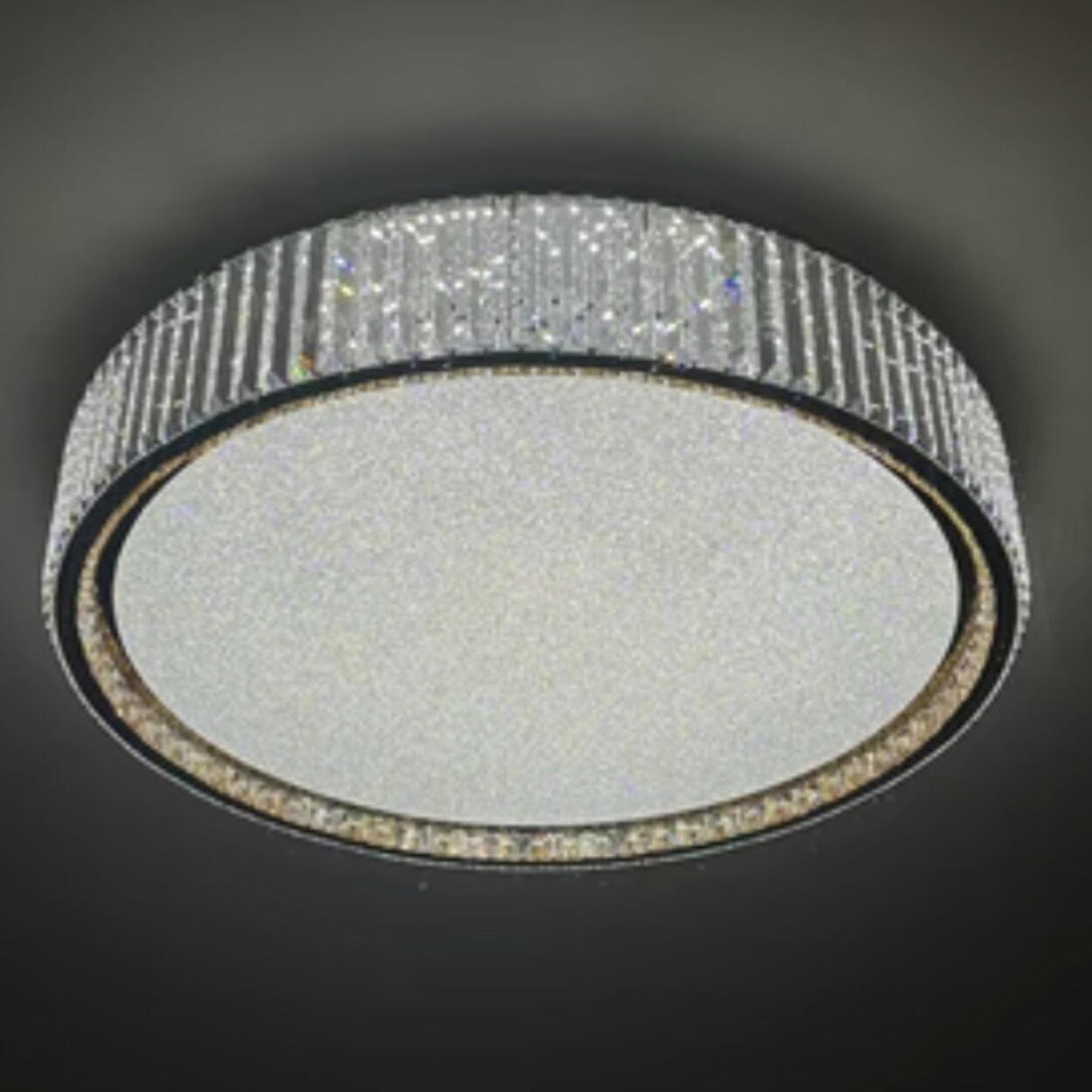 Modern Drum LED Crystal Flush Mount Ceiling Light Image - 3