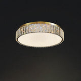 Modern Drum LED Crystal Flush Mount Ceiling Light Image - 4