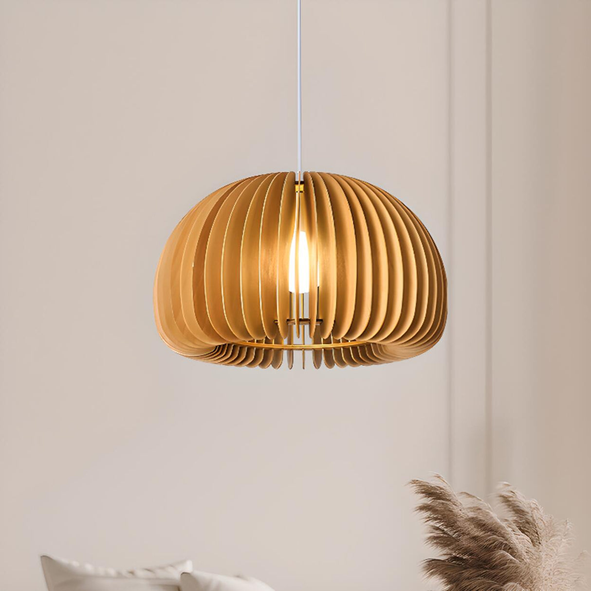 Modern Drum Pendant Lamp Adjustable Height Image - 1