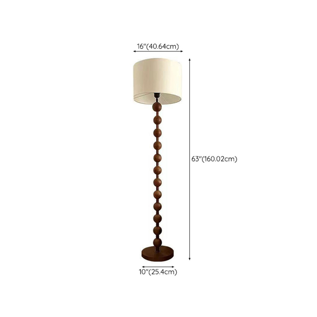 Modern Drum Wooden Spherical Column Floor Lamp 