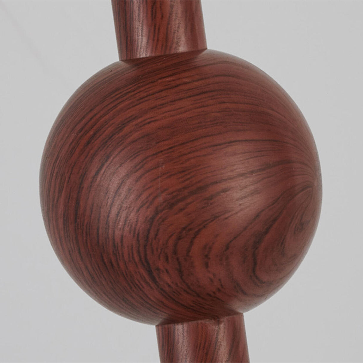 Modern Drum Wooden Spherical Column Floor Lamp Image - 7