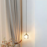 Modern Dual Clear Crystal Ball Bedroom Pendant Light Image - 13